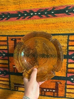 Vintage Anchor Hocking amber ashtray